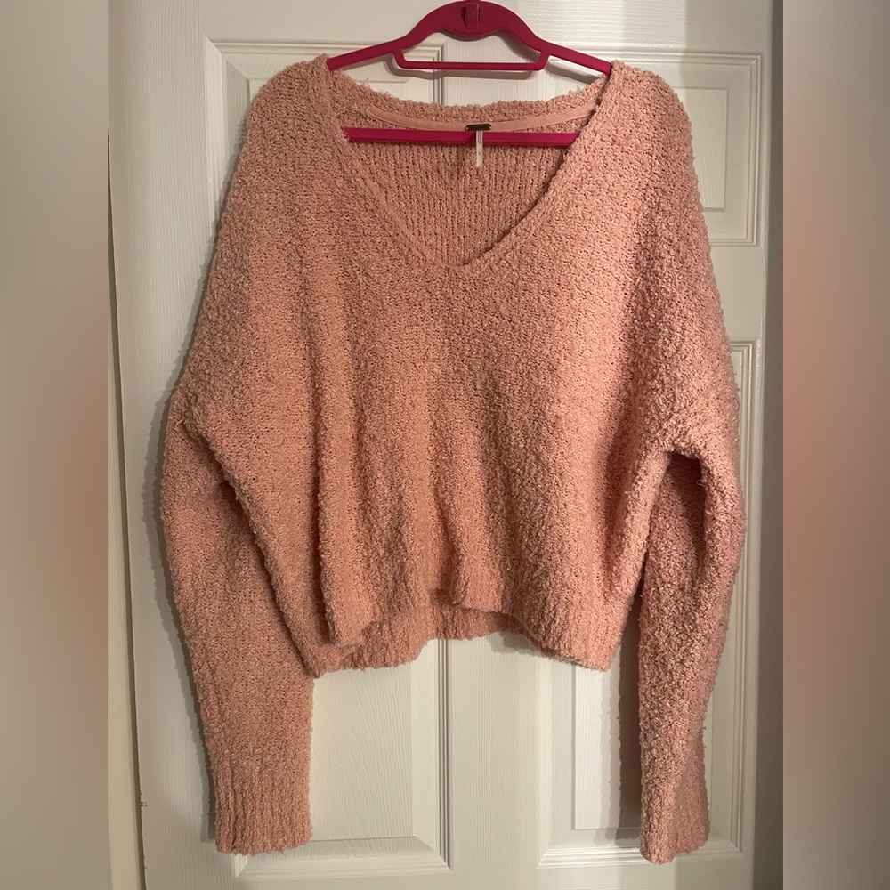 Free People Fuzzy Crop Sweater (L)